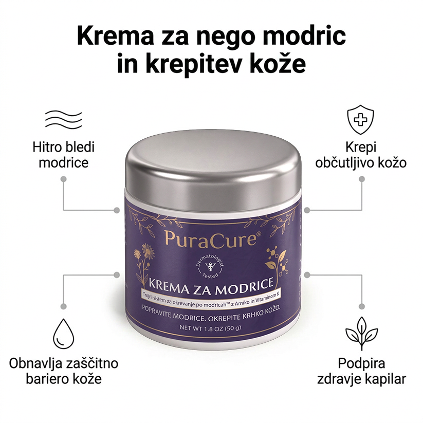 🪻 100K+ PRODAJ 💁‍♀️ – PuraCure® Krema za obnovo modric in krepitev kože